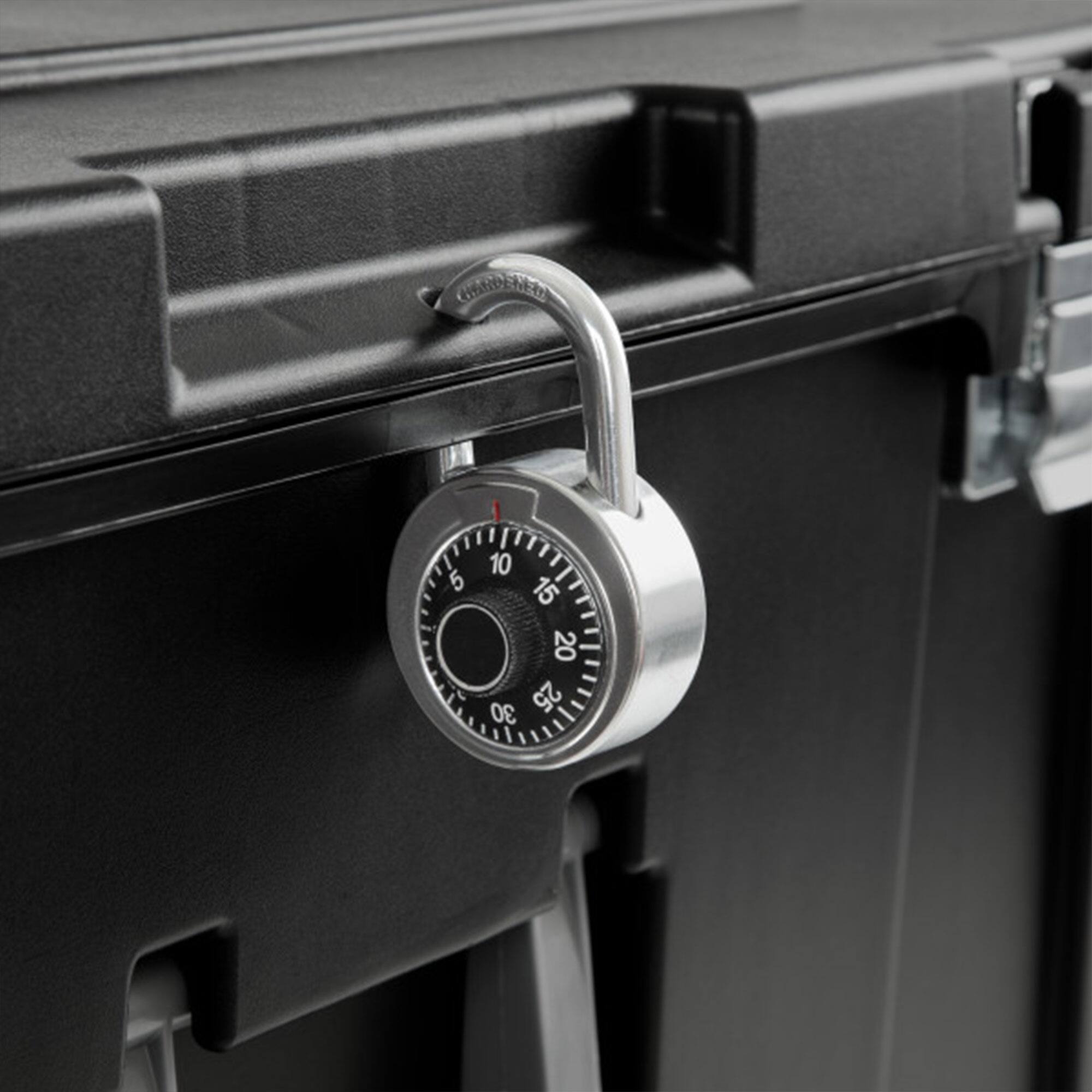 Alt View 7. Sterilite - Sterilite Wheeled Footlocker, Plastic Utility Storage Container, Black, 3 Pack - Black.