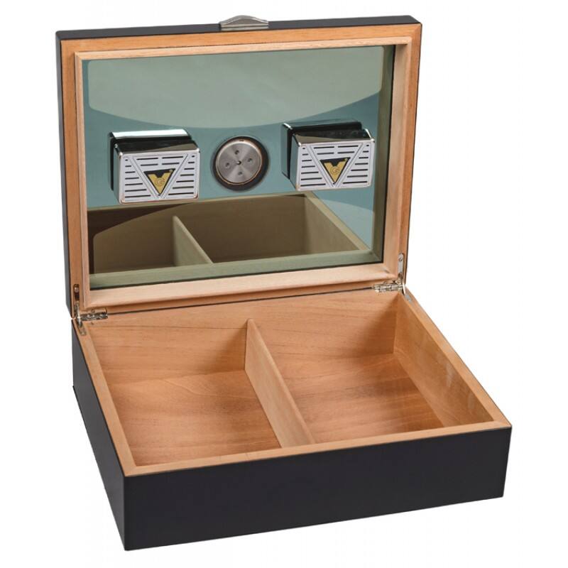 Alt View 2. Prestige - Delano Black Humidor - Rich Black Finish.