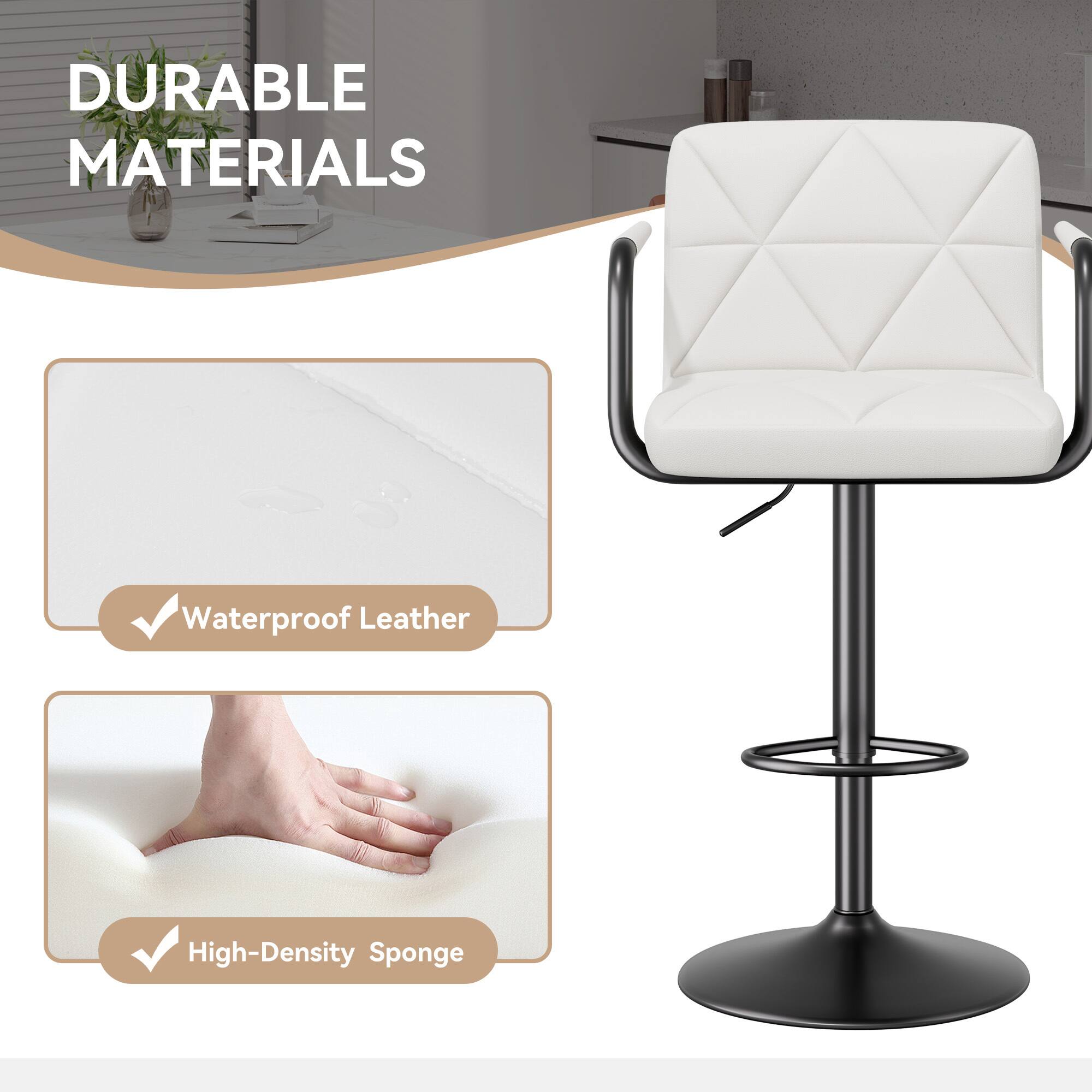 DURABLE MATERIALS

- Waterproof Leather
- High-Density Sponge