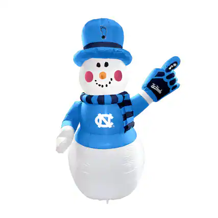 Front. Logo Brands - North Carolina Tar Heels 7' Inflatable Snowman - Multicolor.