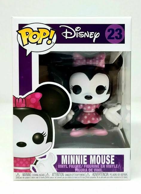 POP! Disney 23

WARNING: CHOKING HAZARD - Small parts. Not for children under 3 years. ATTENTION: DANGER D'ÉTOUFFEMENT - Petits pièces. Ne convient pas aux enfants de moins de 3 ans. ADVERTENCIA: PELIGRO DE ASFIXIA - Piezas pequeñas. No es adecuado para niños menores de 3 años.

MINNIE MOUSE VINYL FIGURE / FIGURINE EN VINYLE / FIGURA DE VINIL