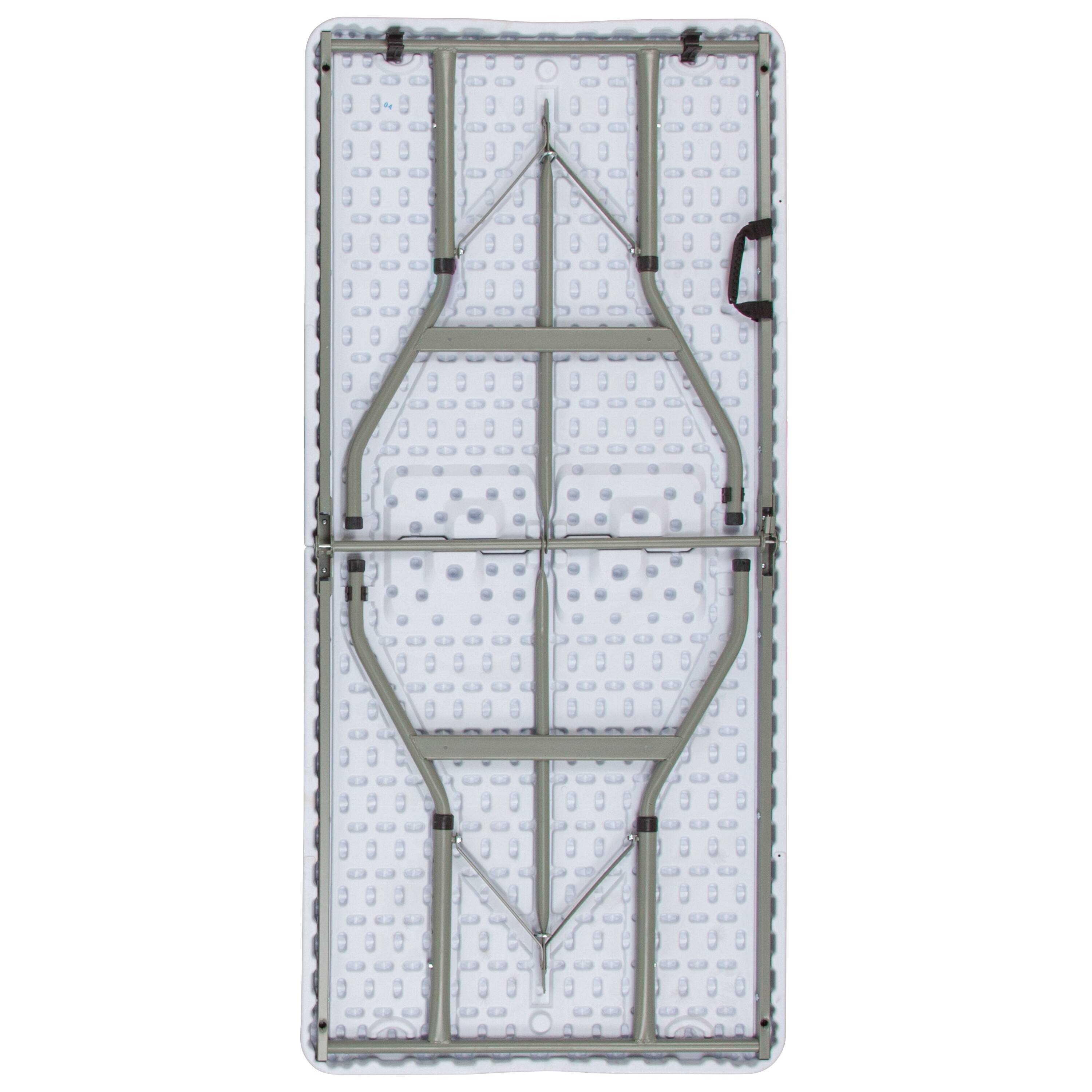 Alt View 14. Alamont Home - 5-Foot Height Adjustable Bi-Fold Plastic Banquet and Event Folding Table with Carrying Handle - Granite White.
