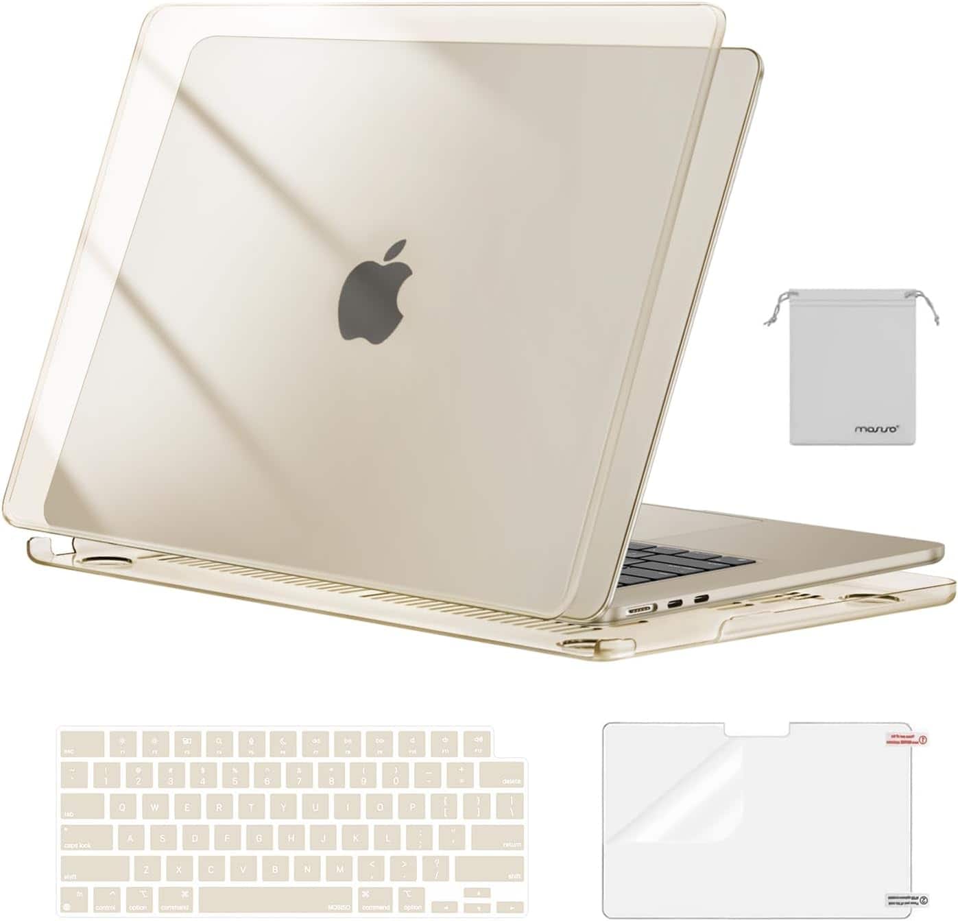 mosiso - Hard Shell Case Kit for MacBook Air 15 inch A3448 A3241 A3114 A2941 M5 M4 M3 M2 - Crystal Starlight price history on PriceWatchPro