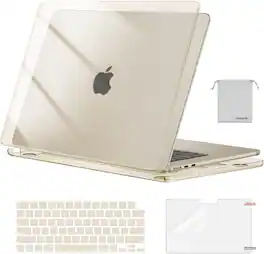 mosiso - Hard Shell Case Kit for MacBook Air 15 inch A3448 A3241 A3114 A2941 M5 M4 M3 M2 - Crystal Starlight