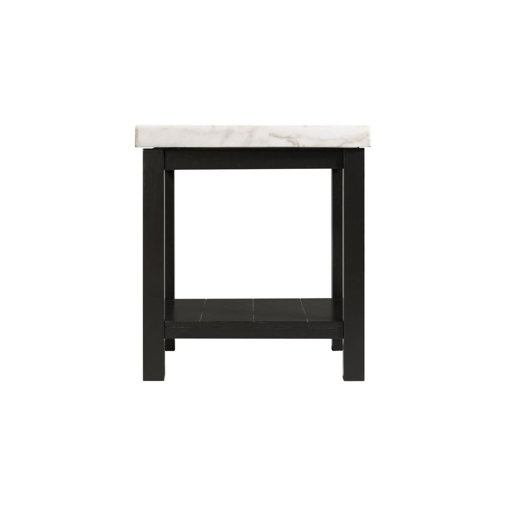 Angle. Picket House Furnishings - Evie White Marble Square End Table - White.