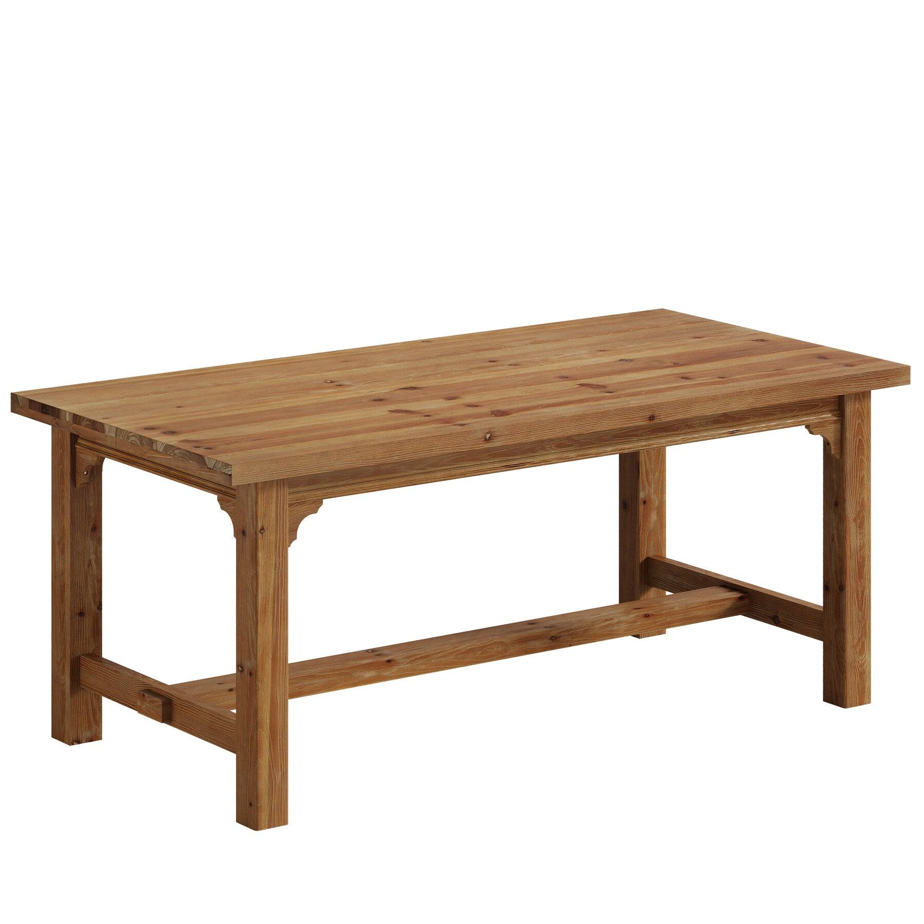 Alt View 5. Tribesigns - Solid Wood Dining Table with Rectangular Top for Everyday Meals and Family Gatherings - Brown.