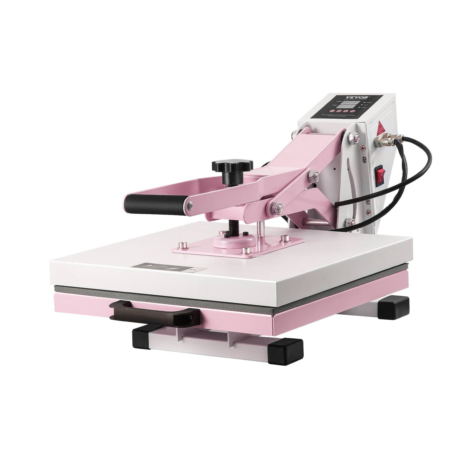 Alt View 5. VEVOR - Heat Press, 15 x 15 inch Digital Heat Press Machine, Slide Out Heat Transfer Machine, Fast and Even Heating - White;Pink.