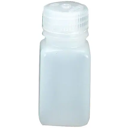 Front. Nalgene - Nalgene HDPE Wide Mouth Square Bottle - 2 oz. - White - White.
