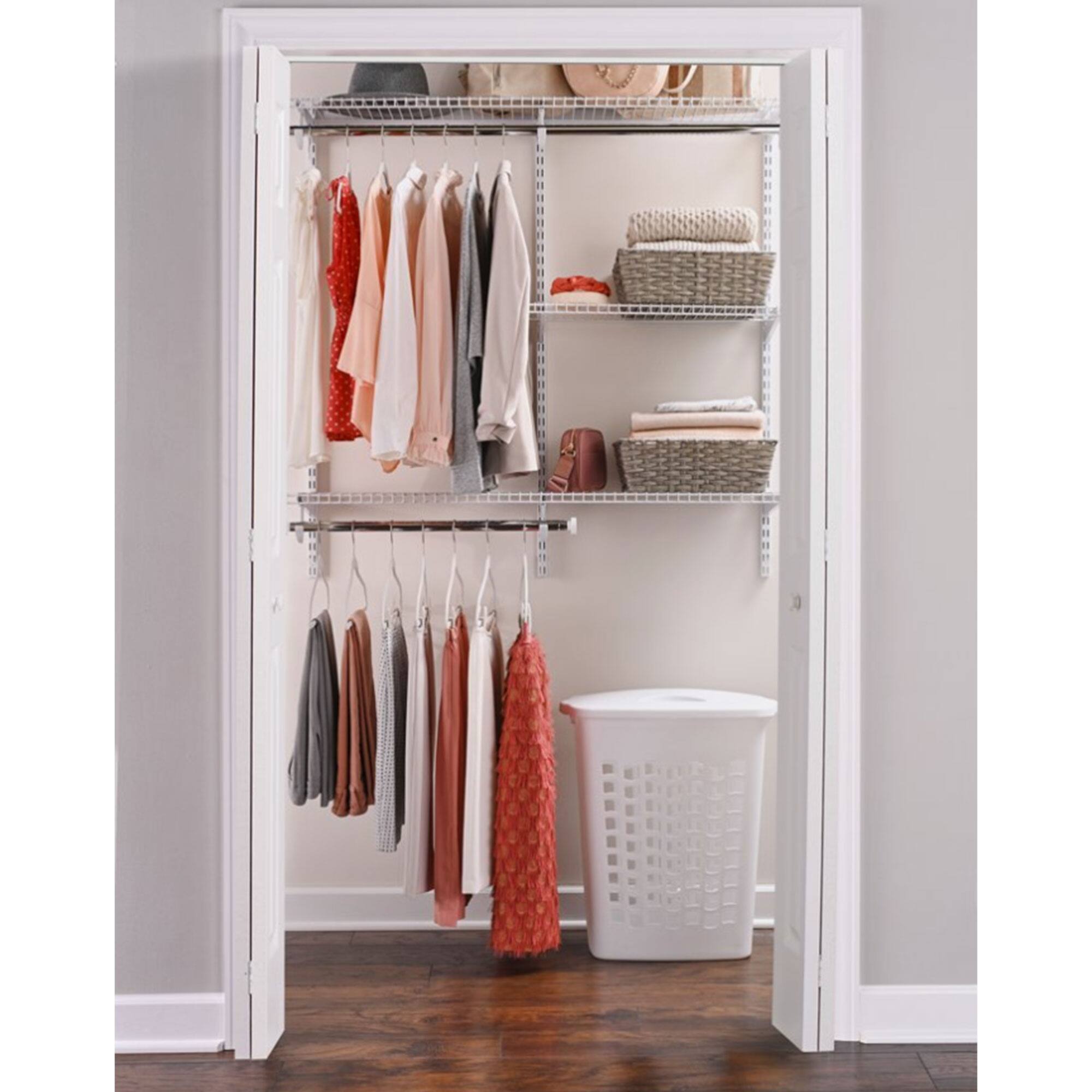 Alt View 7. RubberMaid - Rubbermaid Configurations 4-8 Feet Custom DIY Closet Organizer Kit, White - White.