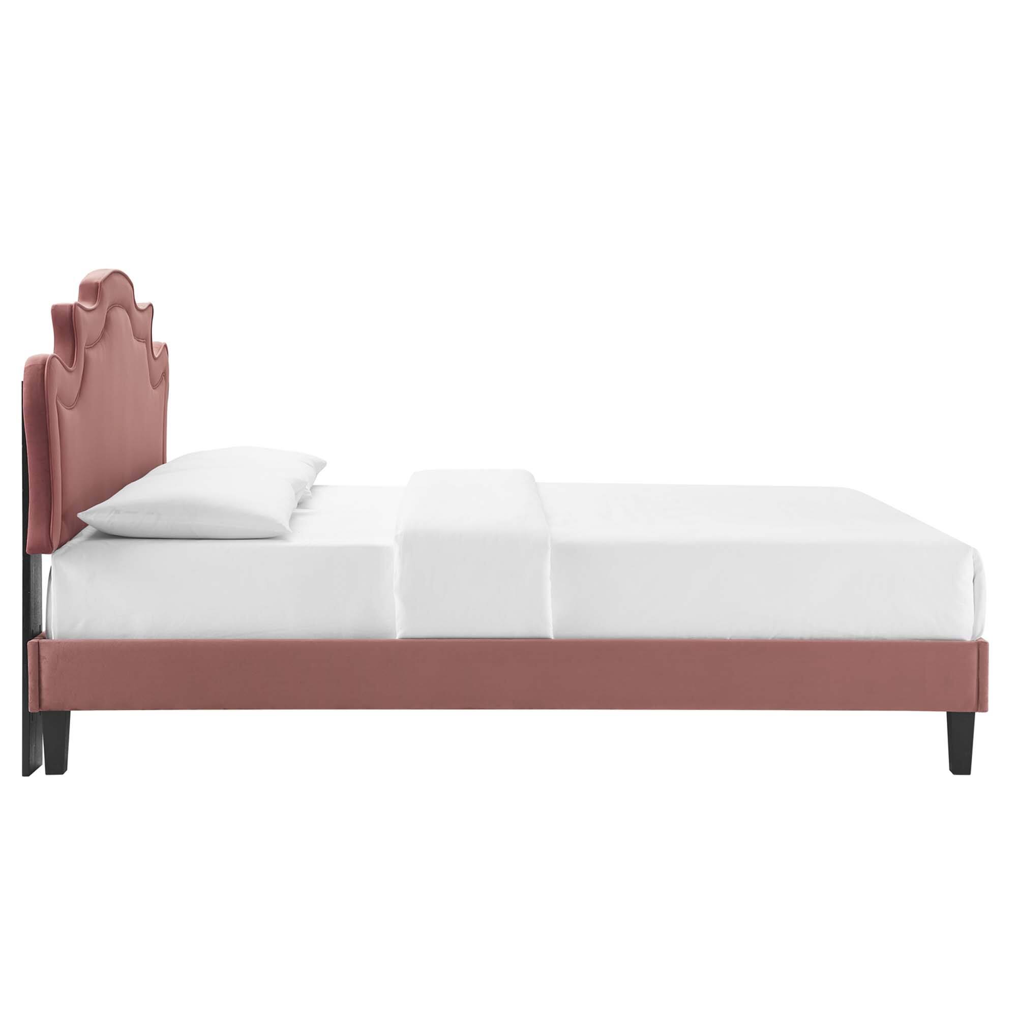 Alt View 1. Modway - Soleil Performance Velvet King Bed - White.