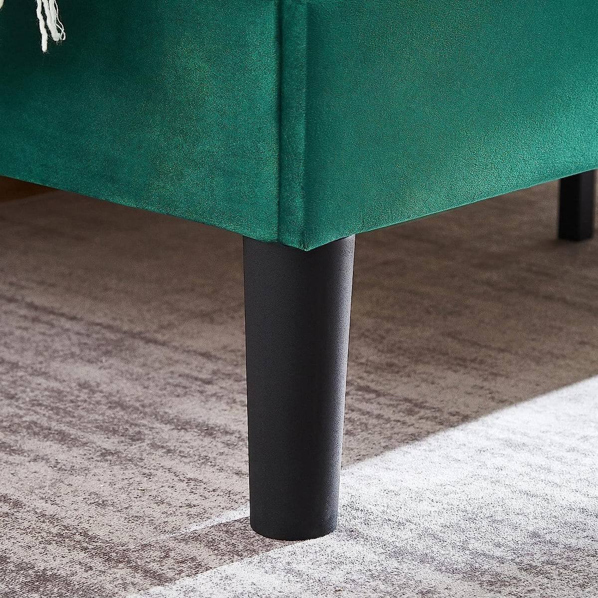 Left. Hivvago - Hivvago Queen size Upholstered Platform Bed Frame with Headboard - Green.