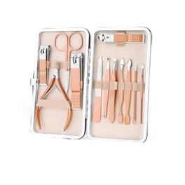 Beauty Hub Ecommerce - 12-Piece Professional Manicure & Pedicure Kit - Light Pink