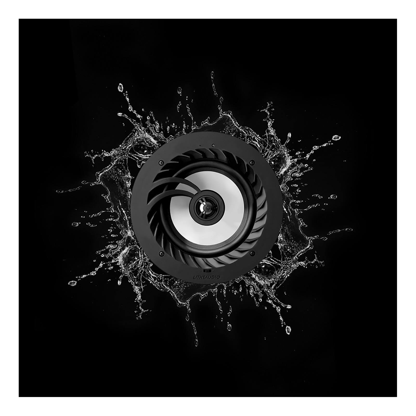 Alt View 2. Lithe Audio - Bluetooth IP44 Rated Wireless 6.5 In. Ceiling Speaker (Single - Master) - Black.