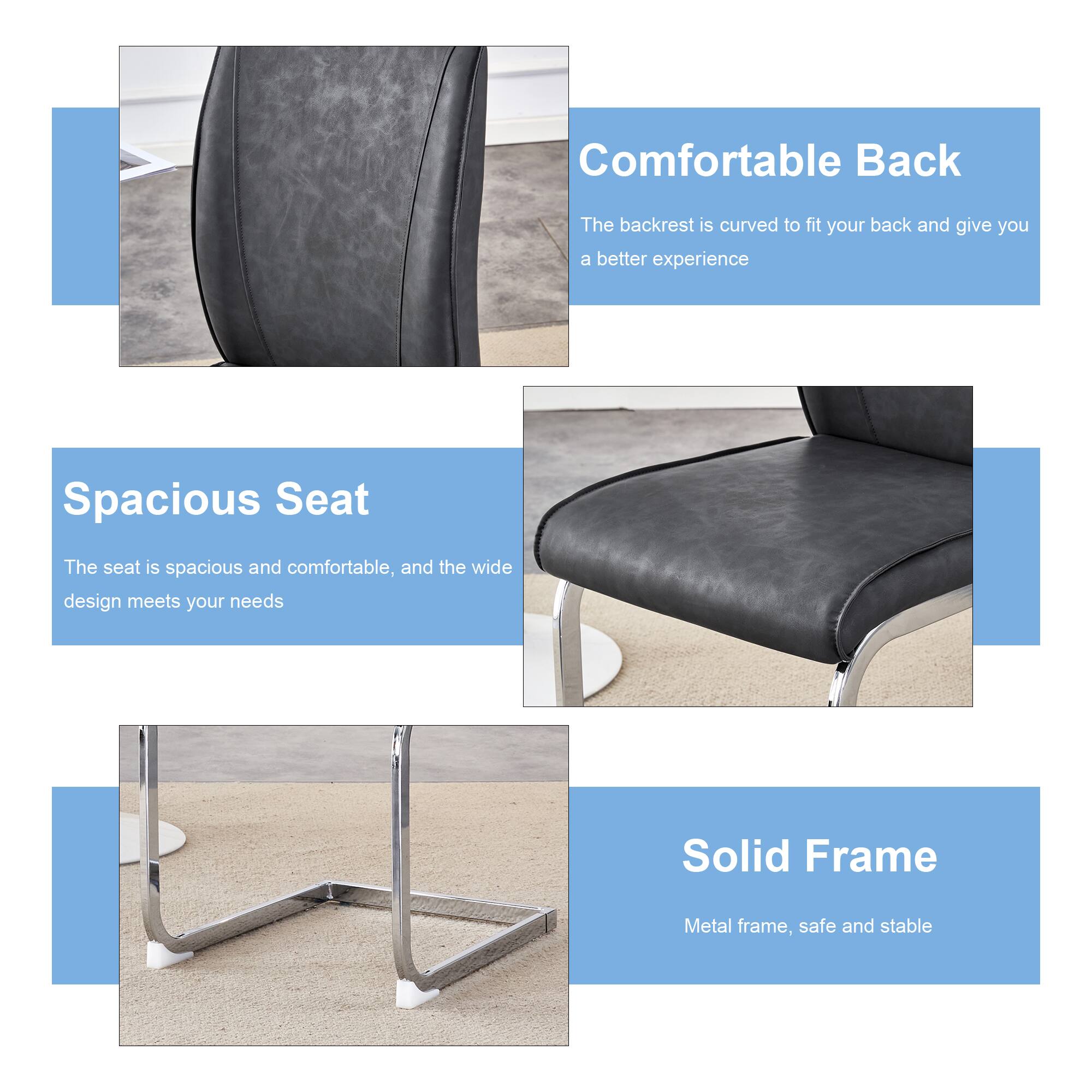 Comfortable Back  
The backrest is curved to fit your back and give you a better experience  

Spacious Seat  
The seat is spacious and comfortable, and the wide design meets your needs  

Solid Frame  
Metal frame, safe and stable