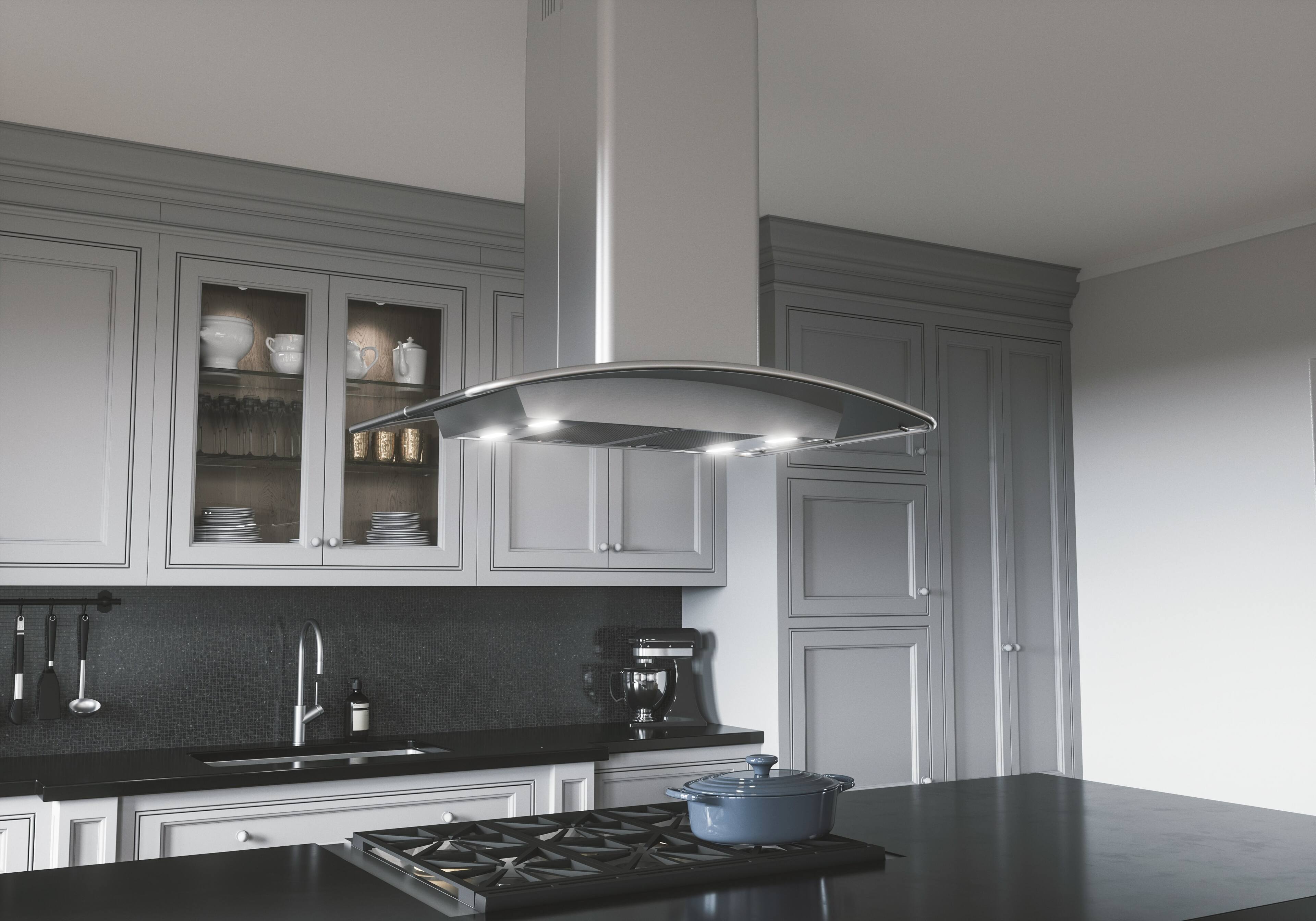 Alt View 11. Zephyr - Milano 36 in. 700 CFM Island Mount Range Hood with LED Light - Stainless Steel.