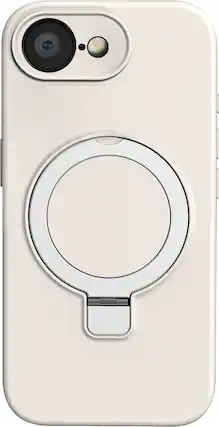 Front. SaharaCase - Venture Series Silicone Kickstand Case for Apple iPhone 16e - Pearl White.