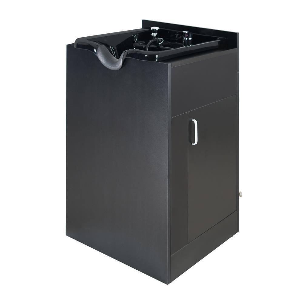 Back. Winado - Backwash Shampoo Station Shampoo Bowl with Cabinet Hair Wash Sink for Salon Spa - Black.