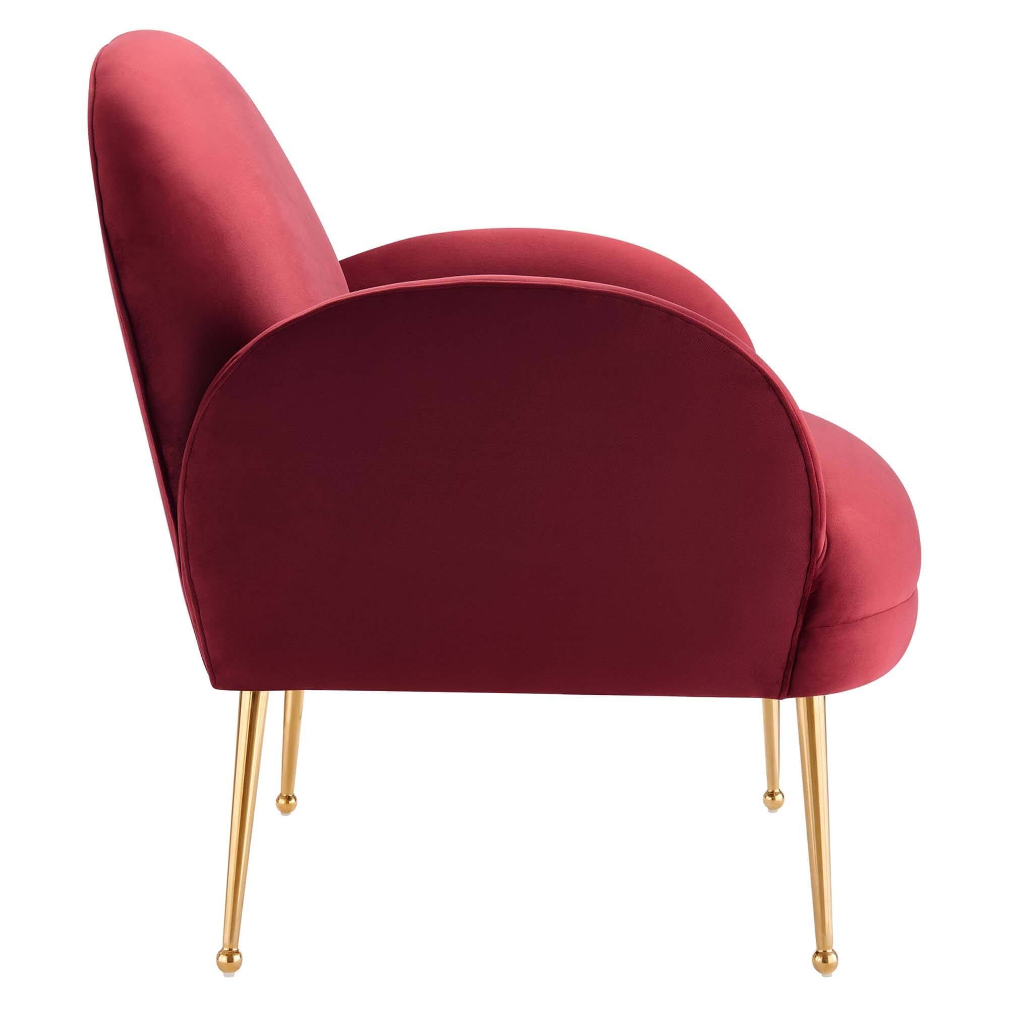 Alt View 1. Modway - Transcend Performance Velvet Armchair by Modway - Maroon.