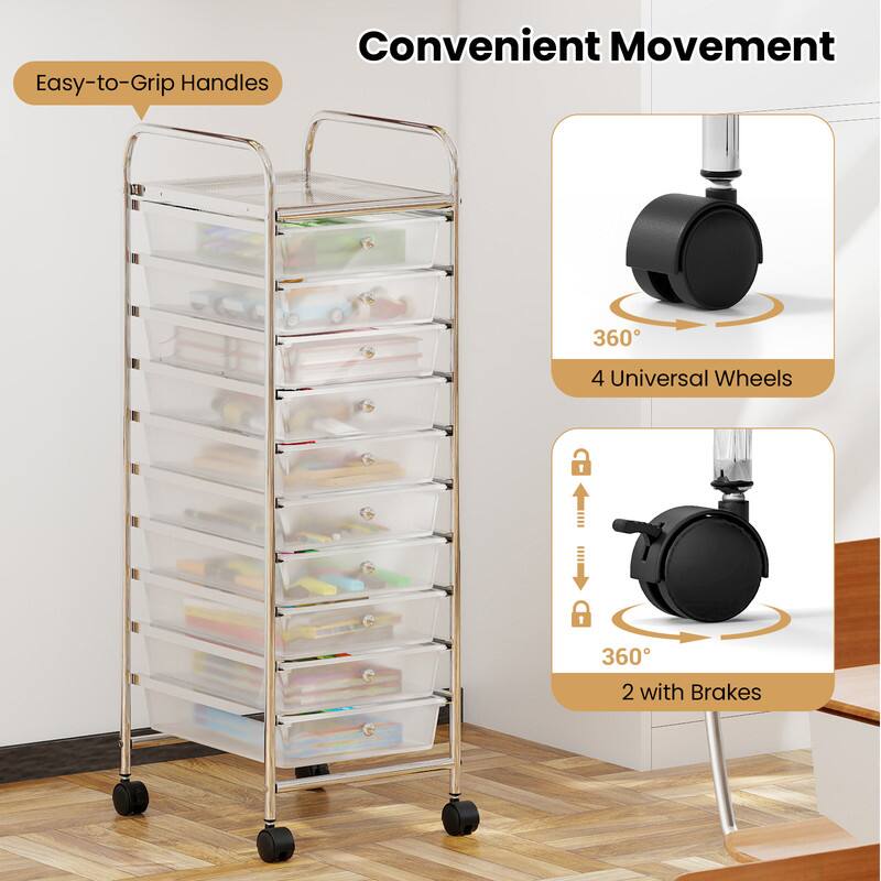 Convenient Movement  
Easy-to-Grip Handles  
360° 4 Universal Wheels  
360° 2 with Brakes