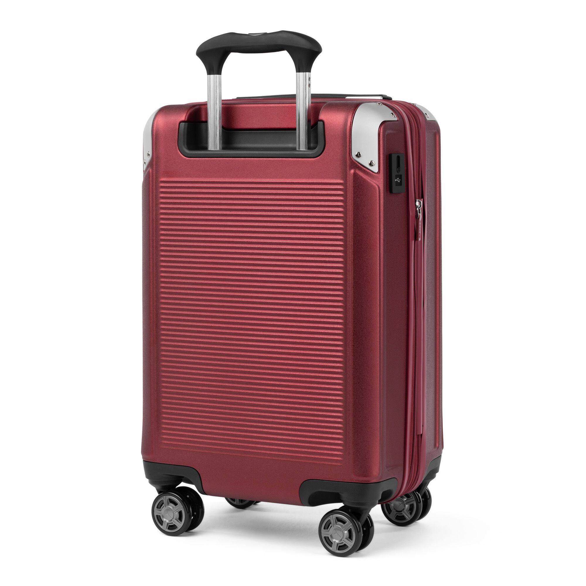 Left. Travelpro - Travelpro Platinum Elite Hardside Expandable 21" Carry On Spinner Luggage - Daring Red.