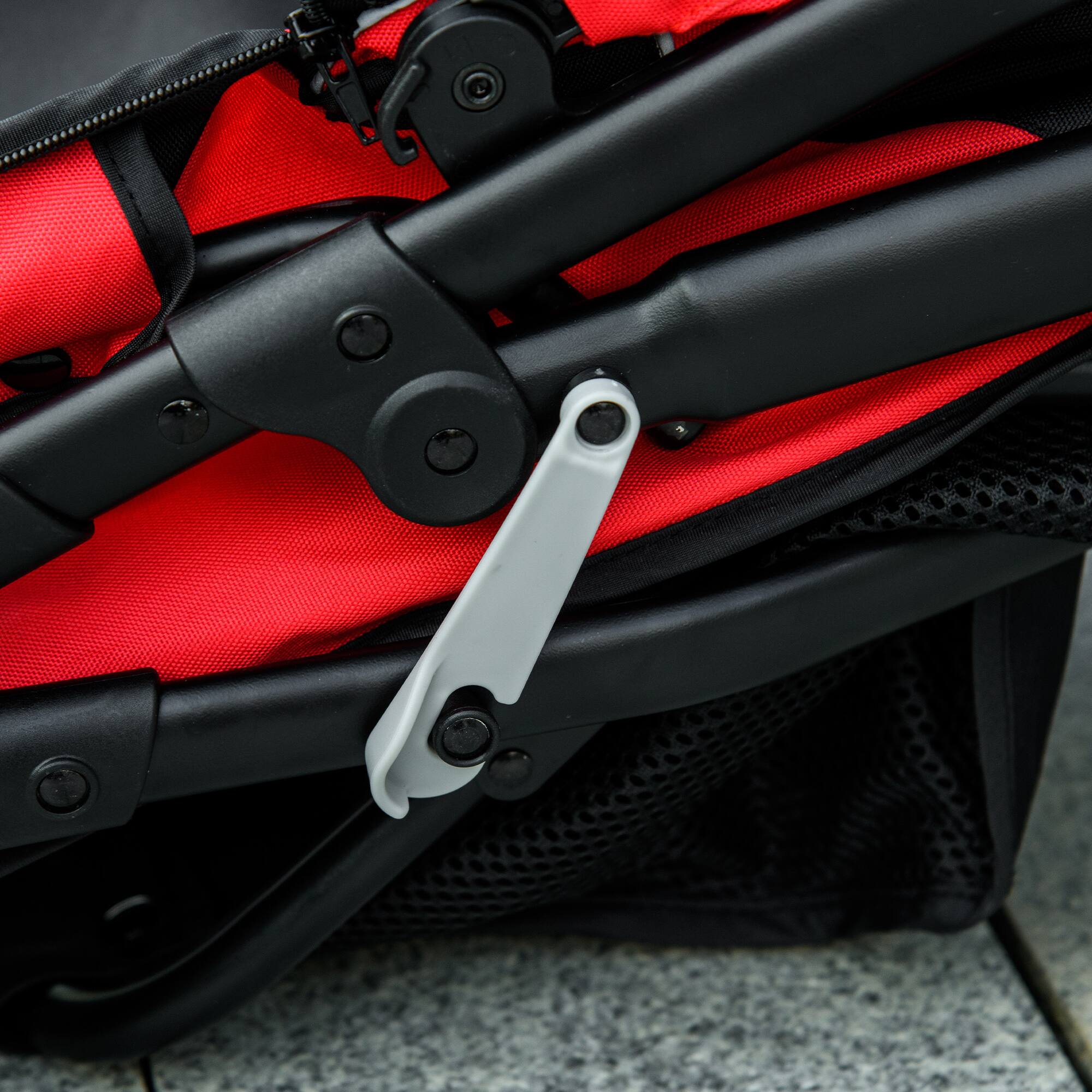 Alt View 5. Pawhut - 3 Wheels Pet Stroller, Foldable Jogger, Adjustable Canopy, Safety Tether, Cushion, Basket.