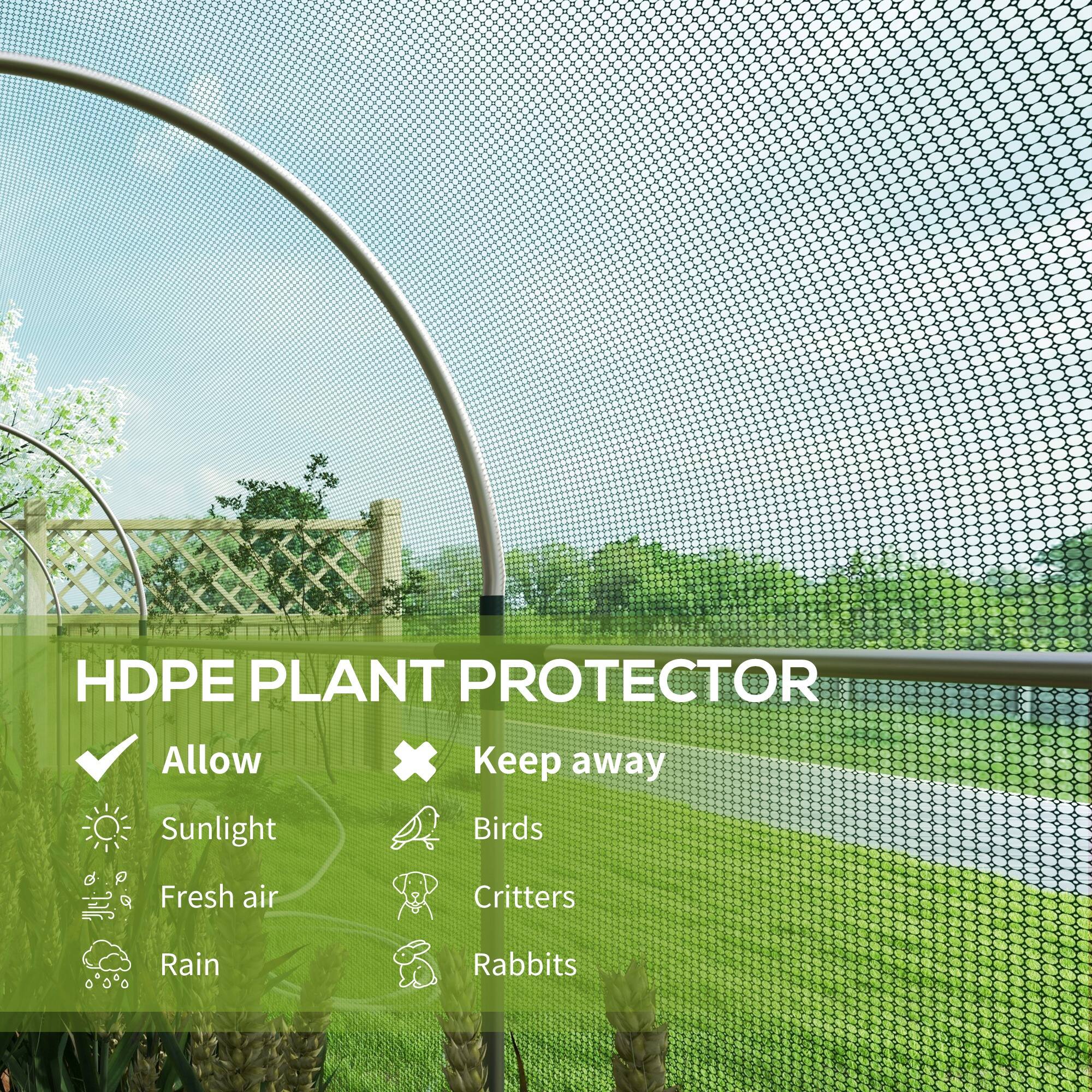 HDPE PLANT PROTECTOR

Allow:
- Sunlight
- Fresh air
- Rain

Keep away:
- Birds
- Critters
- Rabbits