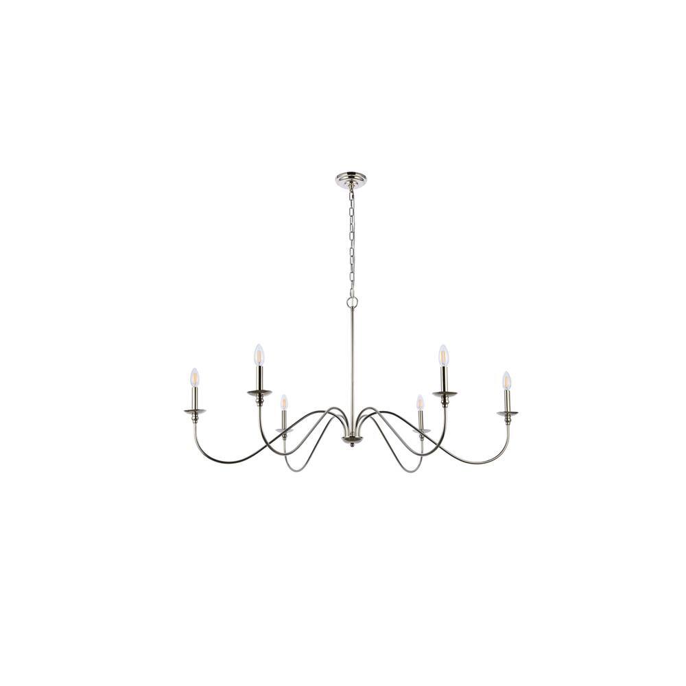 Back. Living District - Rohan 48 inch chandelier in polished nickel - Polished Nickel.