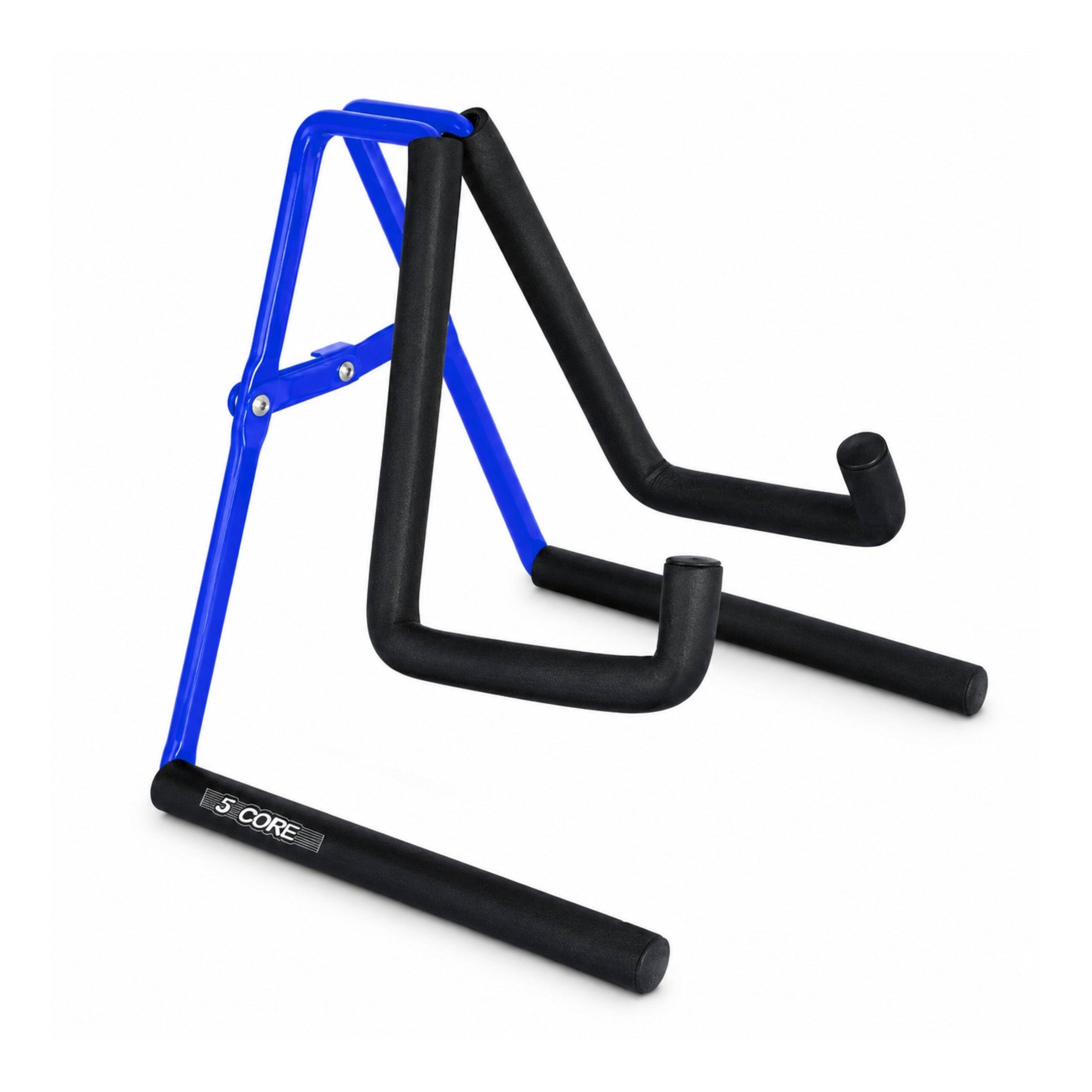 Angle. 5 CORE - 5 Core Ukulele Stand A Frame Metal Body w Soft Padded Arms Support Banjo Ukuleles Mini Guitar Violin Blue - Blue.
