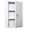Front. Kleankin - Steel Wall Mount Medicine Cabinet 3 Tier Emergency Box for Bathroom Kitchen, Lockable with 2 Keys - White.