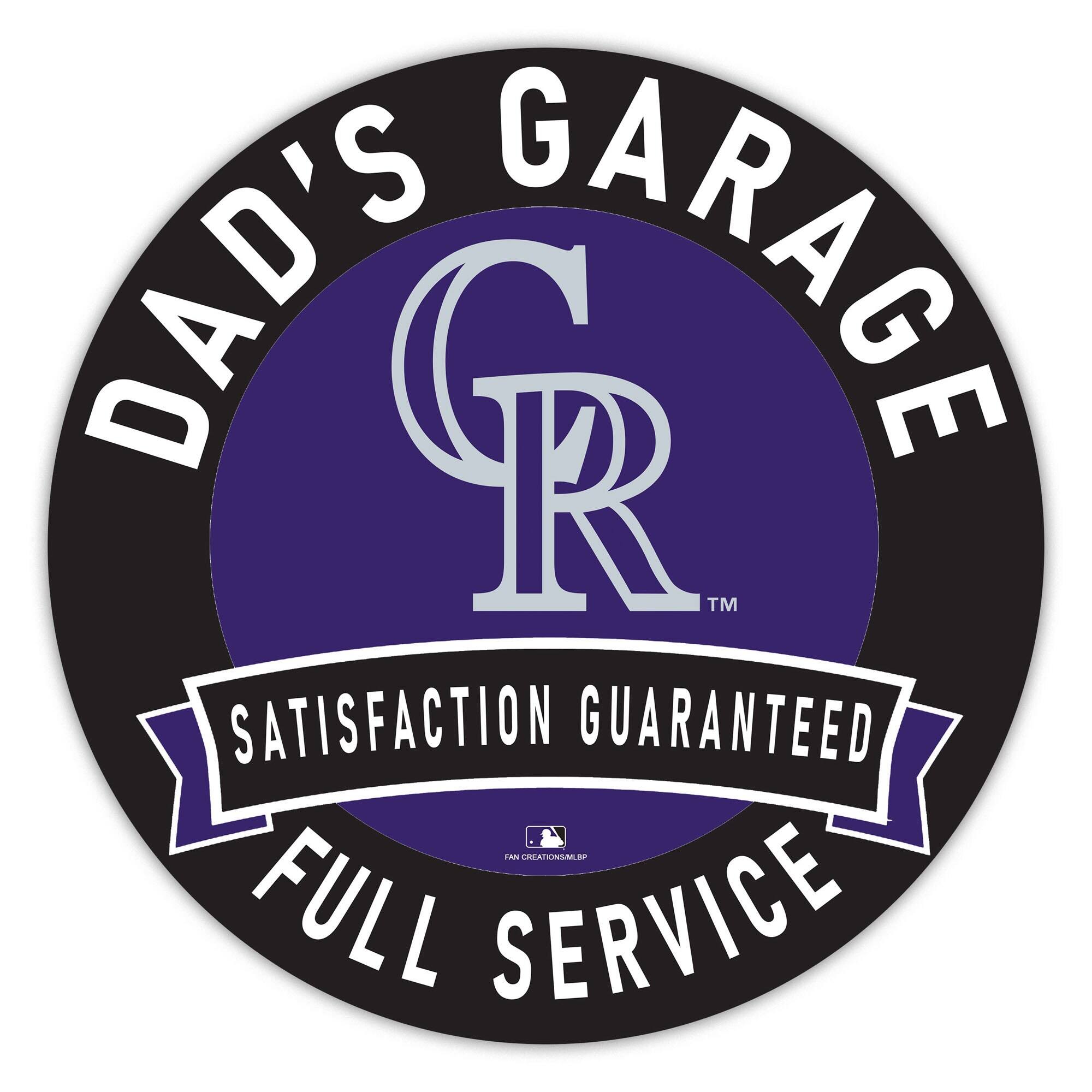 Colorado Rockies 16" Dad's Garage Wood Sign
