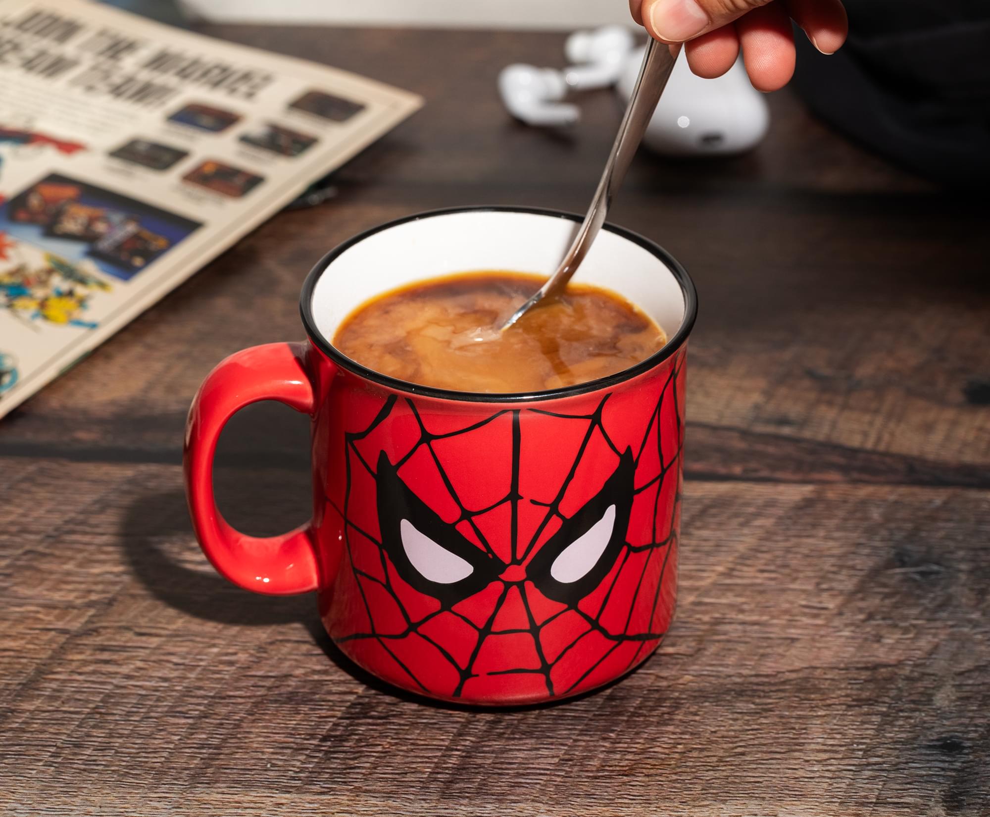 Alt View 3. Silver Buffalo - Marvel Spider-Man Face Ceramic Camper Mug | Holds 20 Ounces - Red.