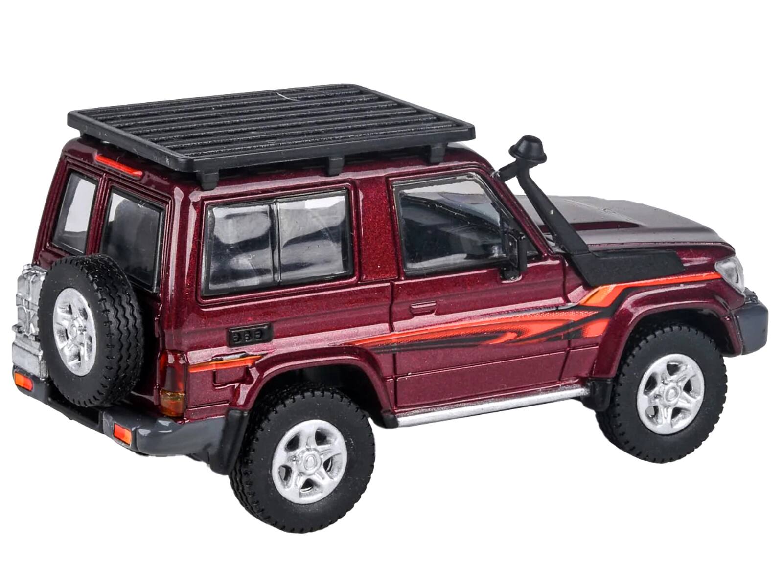 Left. Paragon - 2014 Toyota Land Cruiser LC 71 Red Metallic with Graphics 1/64 Diecast Model Car by Paragon Models - Red Metallic.