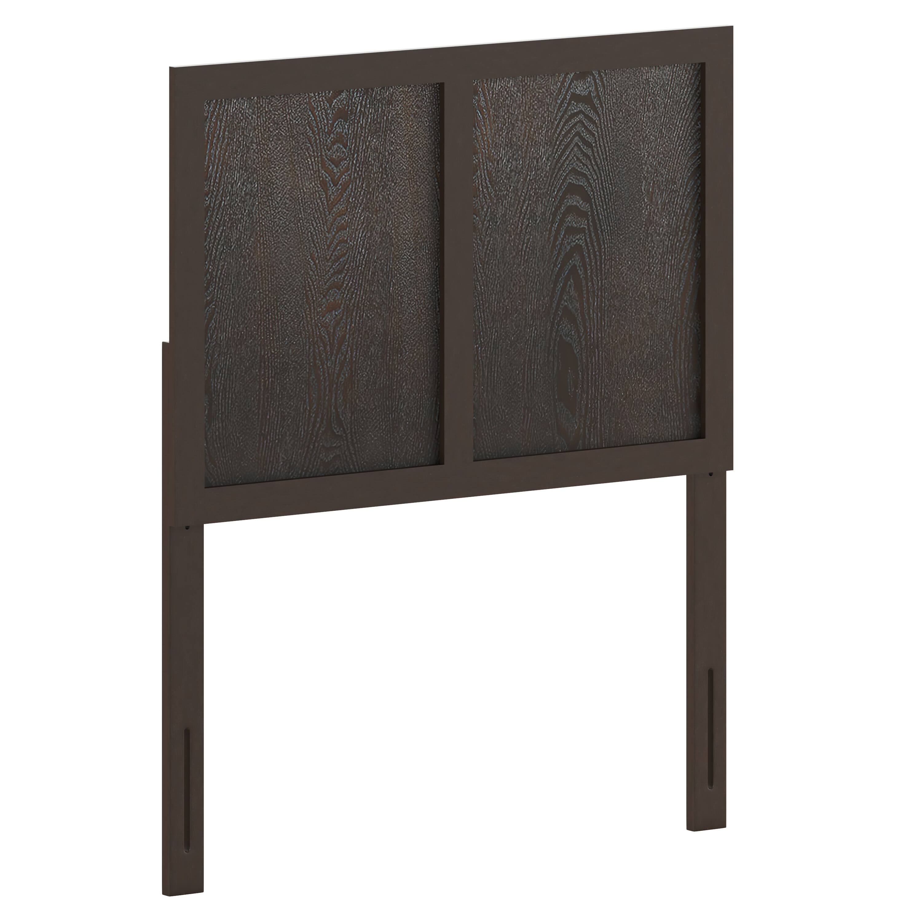 Alt View 1. Emma + Oliver - Omar Paneled Wooden Adjustable Headboard Only - Dark Brown.