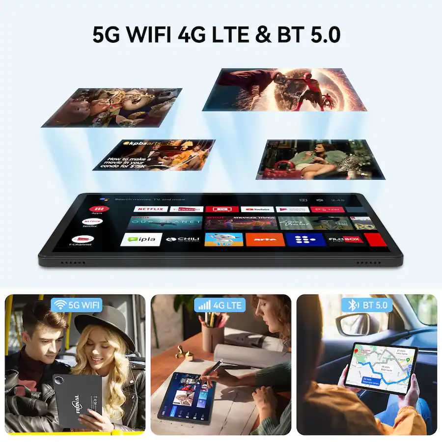 FEONAL Tablet 11 inch Android 15 Tablet, 2026 Newest Update 128GB ROM ...