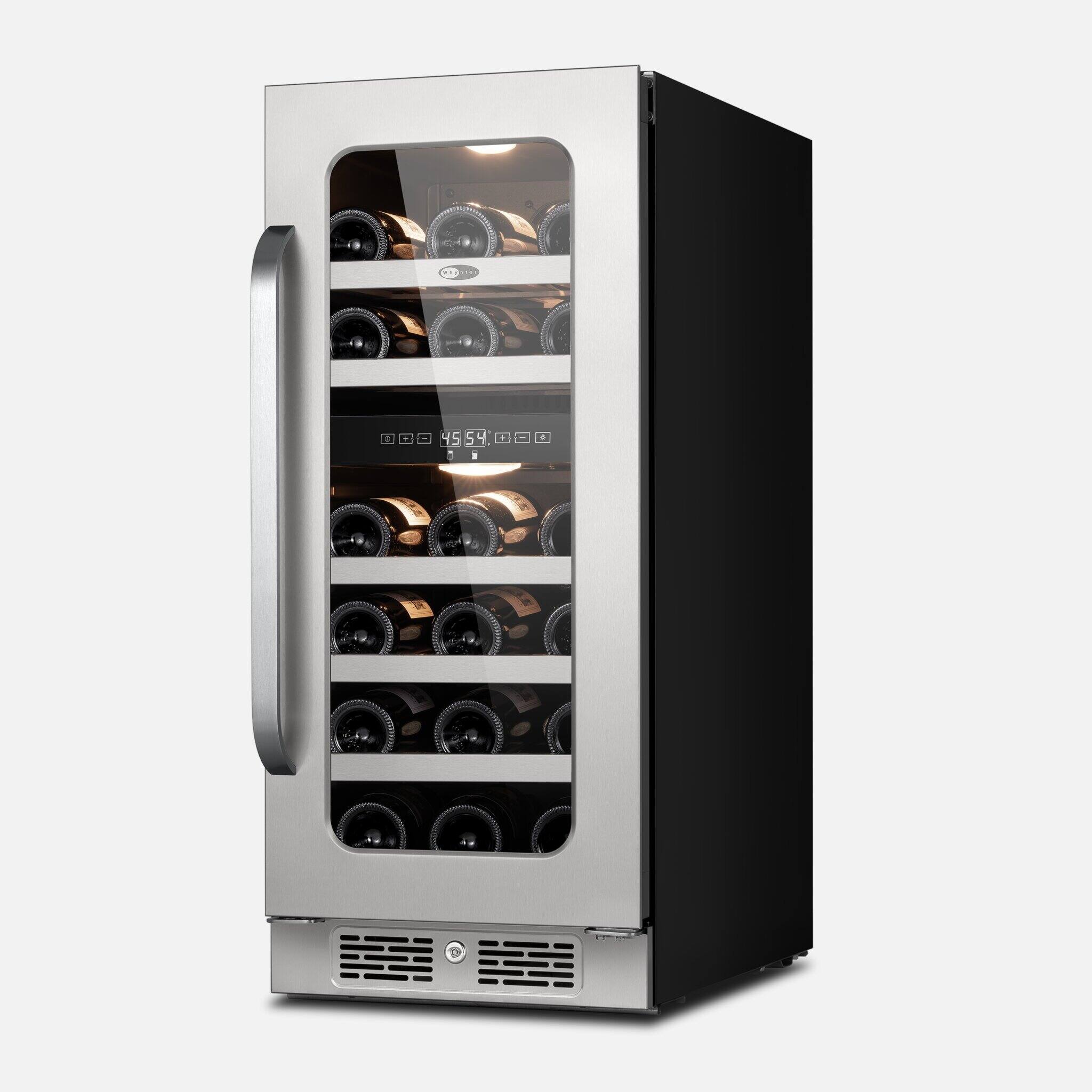 Front. Whynter - BSR-029DW 15 inch Built-ln 29 Bottle Undercounter Stainless Steel Wine Fridge with Reversible Door, Digital Control - Stainless Steel.