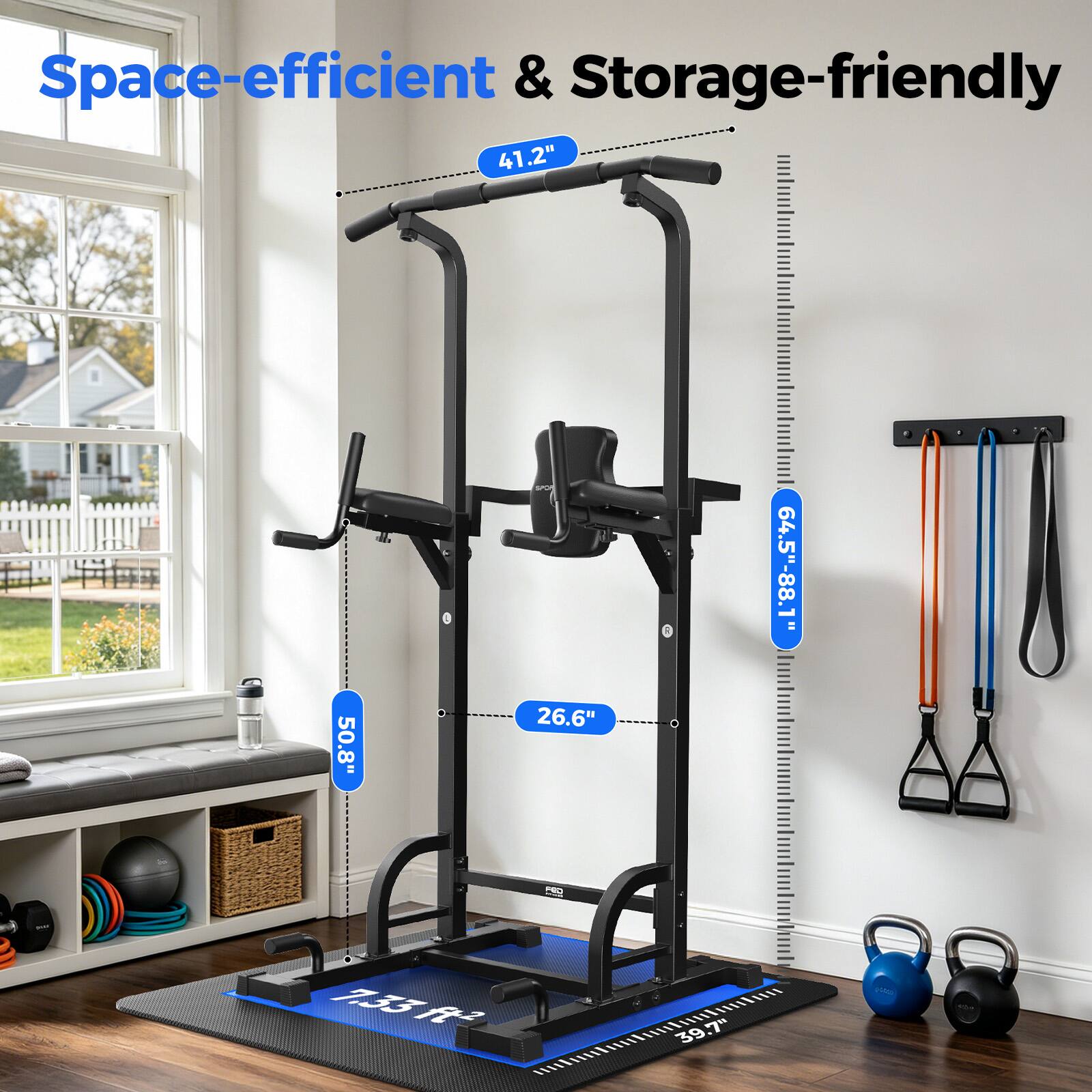 Space-efficient & Storage-friendly

41.2" 50.8" 26.6" 64.5"-88.1"
