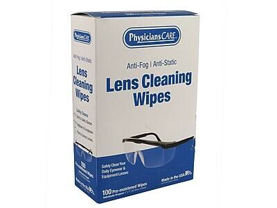 Physicians CARE  
Anti-Fog | Anti-Static  
Lens Cleaning Wipes  

100 Pre-moistened Wipes  

Safely Clean Your Daily Eyewear & Equipment Lenses  

Made in the USA