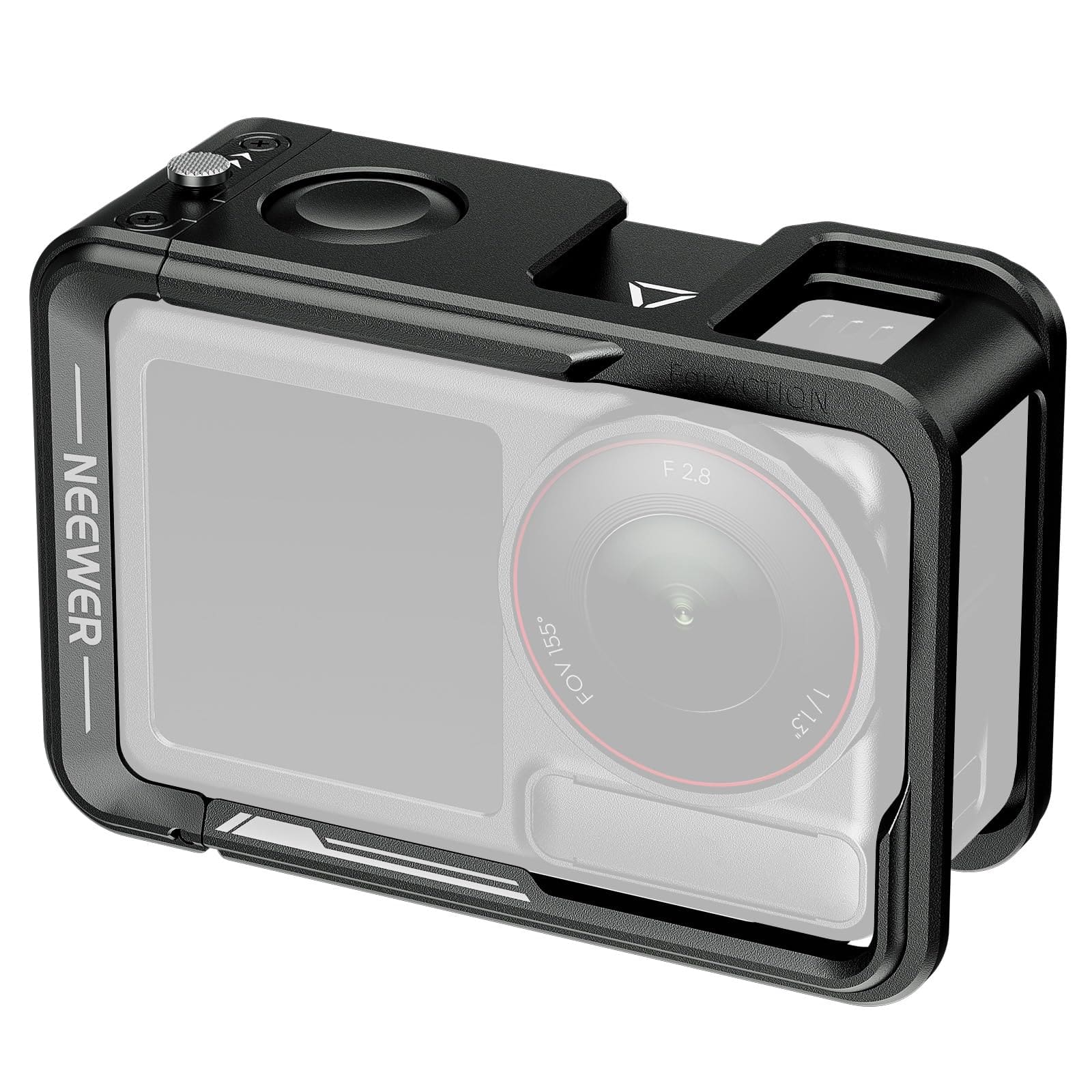 Neewer - Metal Cage for DJI Action 5 Pro/4/3, Cold Shoe & 1/4" Thread, AC014 - Black
