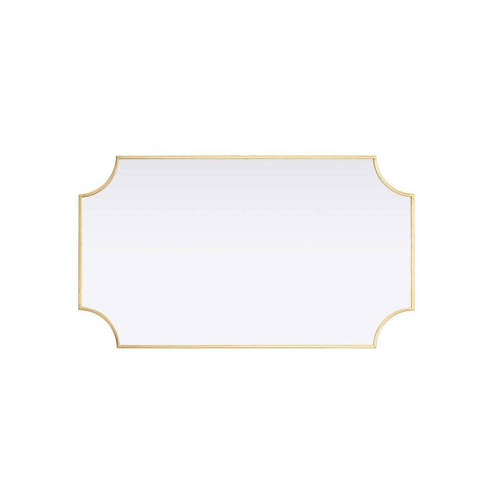 Alt View 2. Elegant Kitchen and Bath - Notched Metal Mirror 24x42 inch in Brass - Brass.