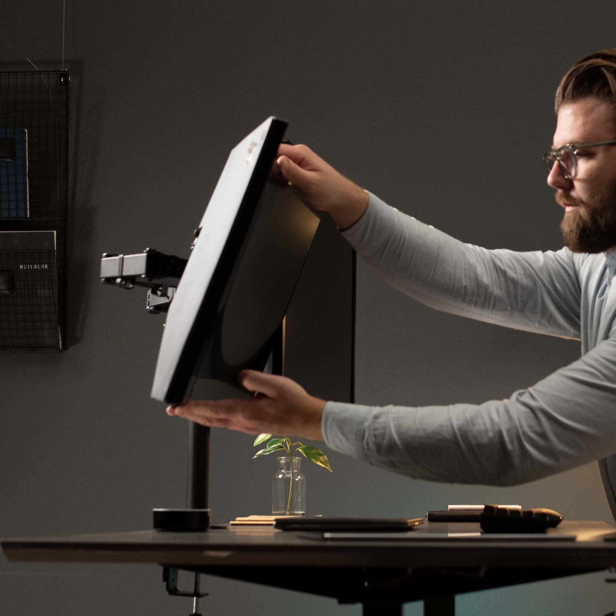 Alt View 7. ThinkLink Electronic - Full Motion Dual Monitor Desk Mount Clamp Stand Vesa Double Center Arm Joint Screens Stand - Default.