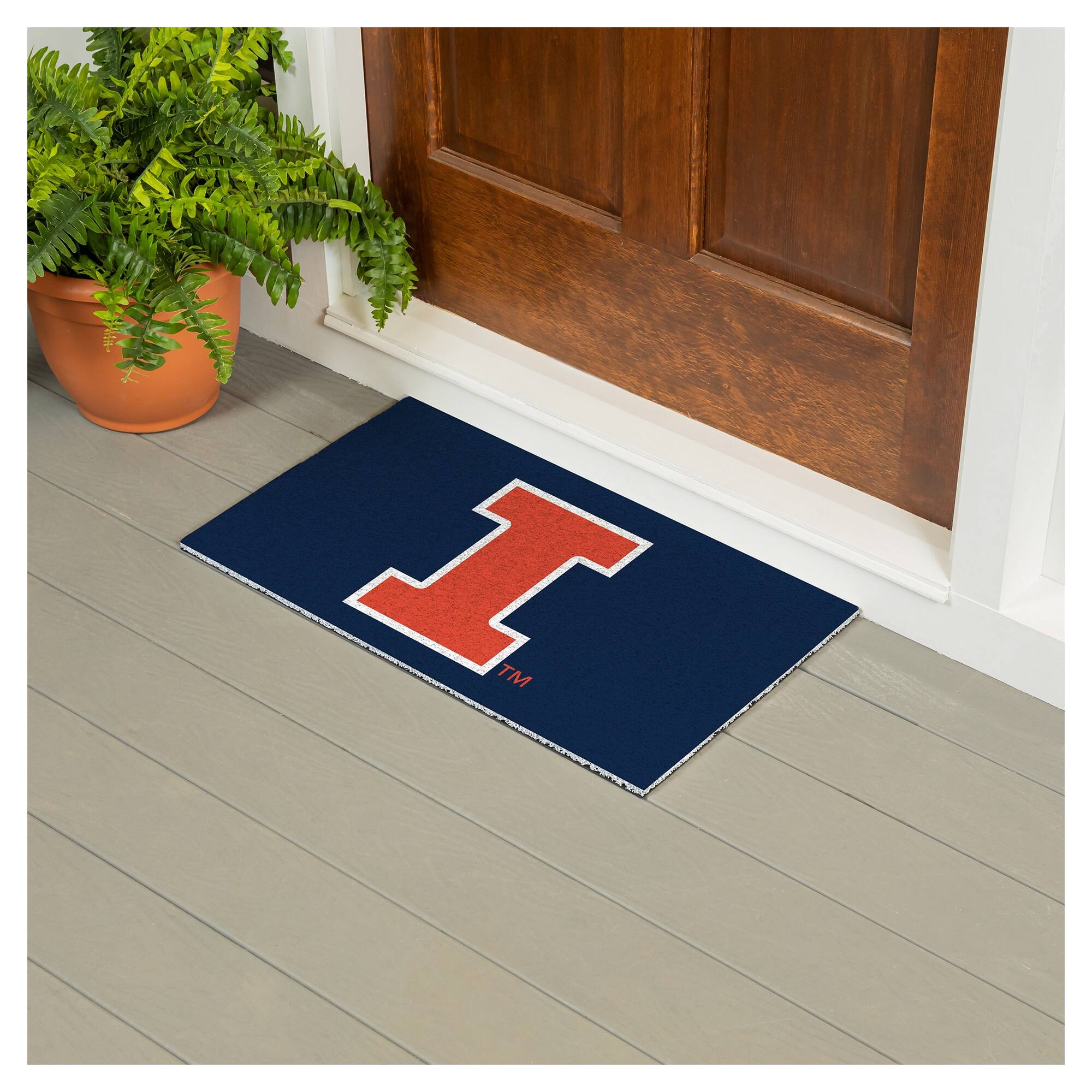 Alt View 2. Evergreen Enterprises - Illinois Fighting Illini 16" x 28" Full Color Indoor/Outdoor Logo Turf Mat - Multicolor.