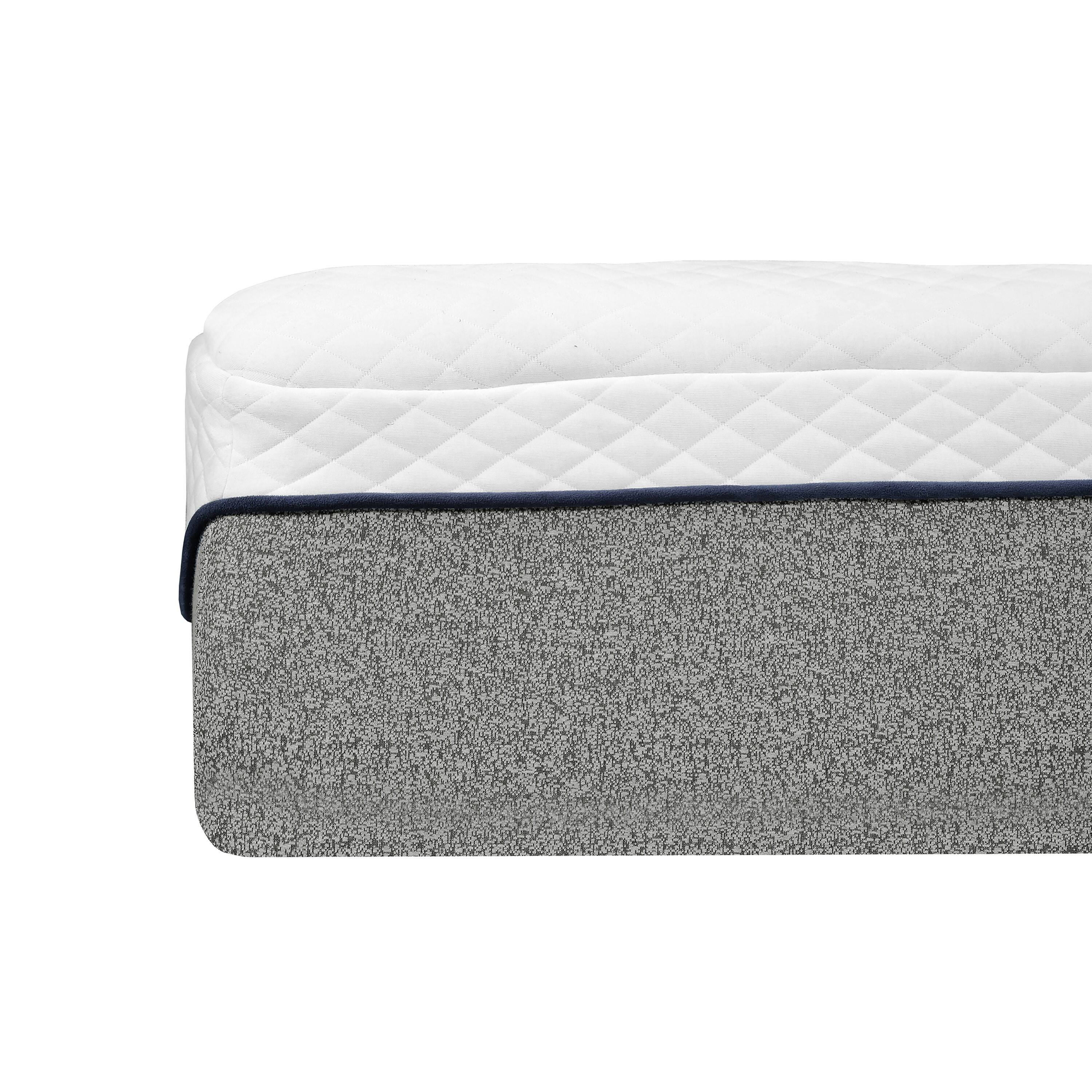 Back. Manhattan Lane - Divy Full Size 13 Inch Mattress, Cool Gel Memory Foam, Jacquard Fabric - White, Gray.