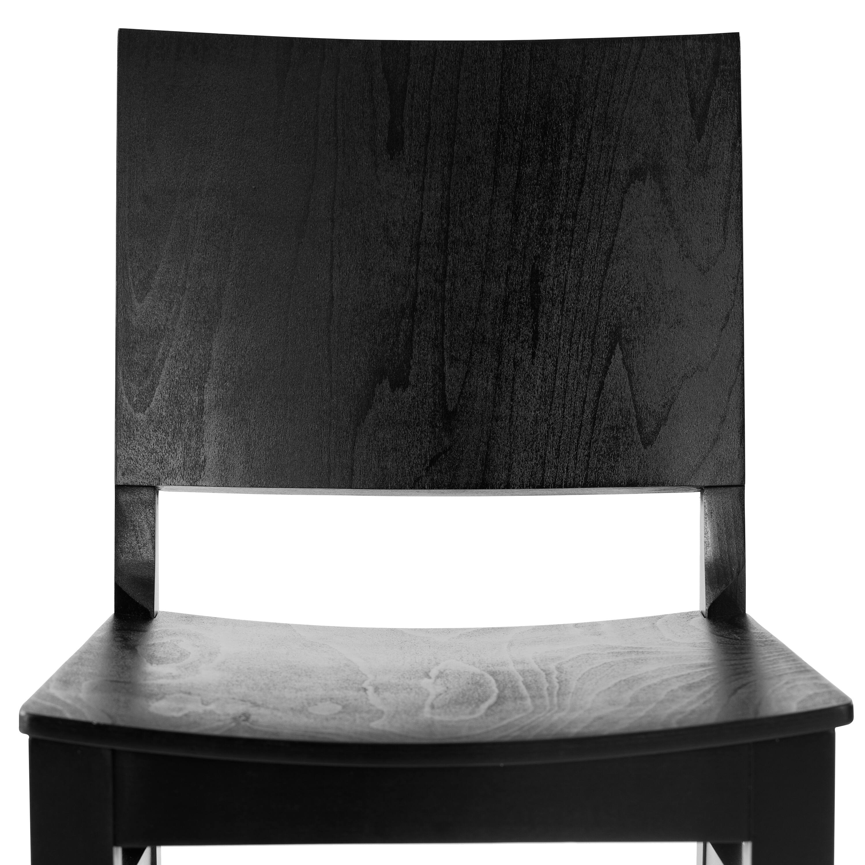 Alt View 9. Emma + Oliver - Spencer Dining Chair with Curved Backrest and Solid Wood Construction - Black.