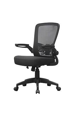 Alt View 3. Boss Office Products - Boss Flip Arm Ergonomic Mesh/Fabric Swivel Task Chair, Black (B6366BK-BK) - Black.
