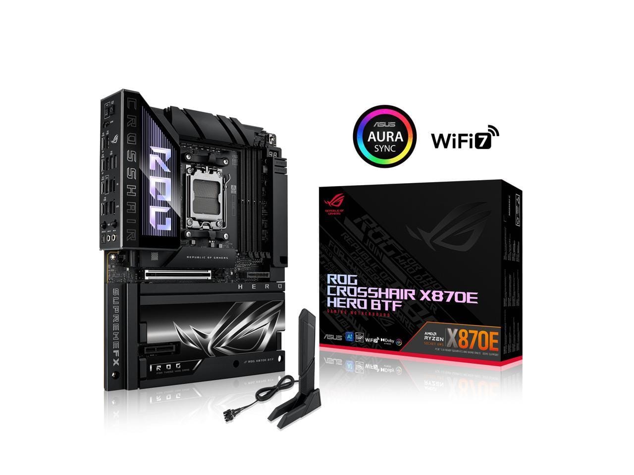 ASUS - ROG Crosshair X870E Hero Gaming Desktop Motherboard - AMD X870E Chipset - Socket AM5 - ATX (ROGCROSSHAIRX870EHEROBT