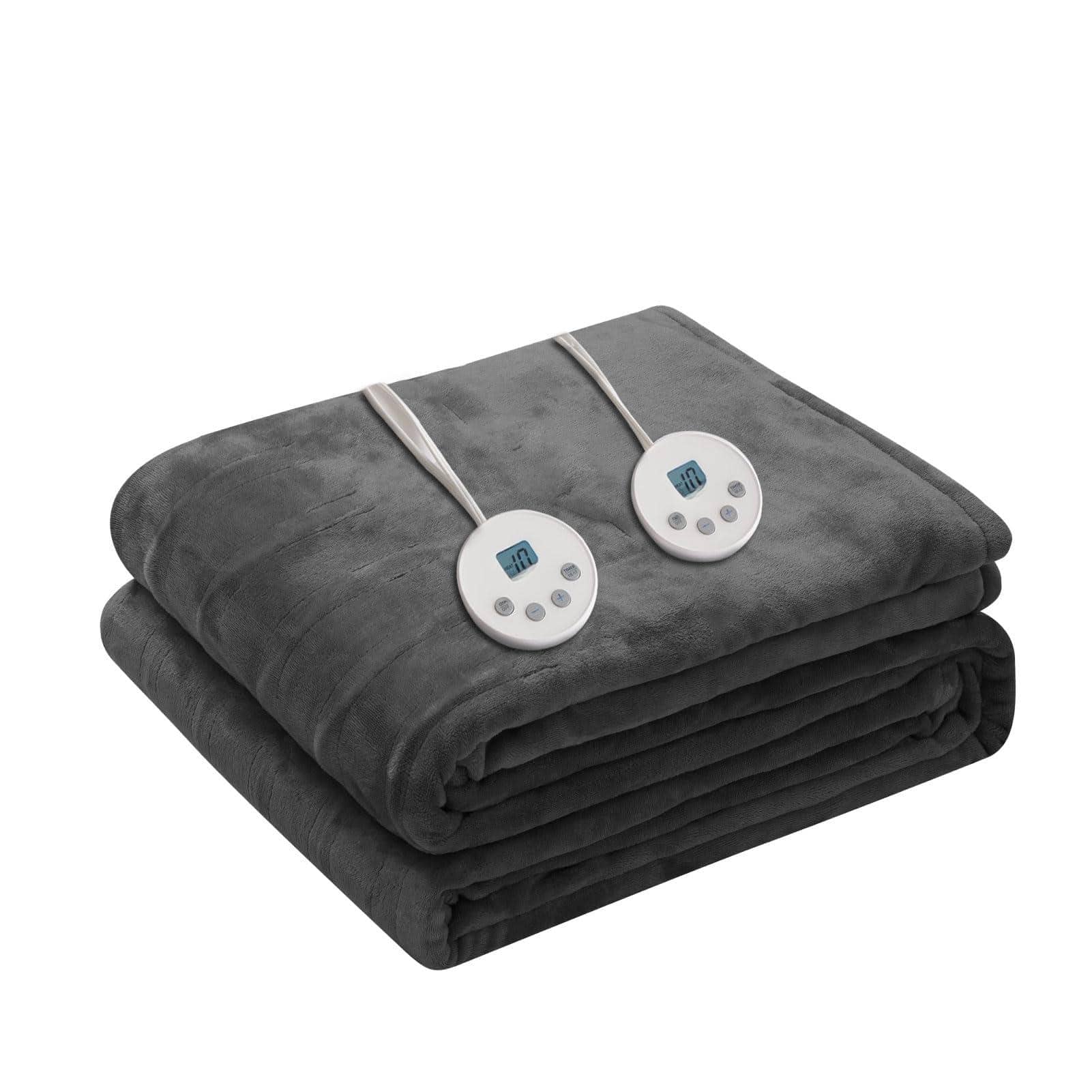 NICHOLAS KLEIN - Heated Blanket Electric Throw 72" X 84" Full Size With 10 Heating Levels 12 Hours Time Setings And Auto shu - Dark Grey 84*90in