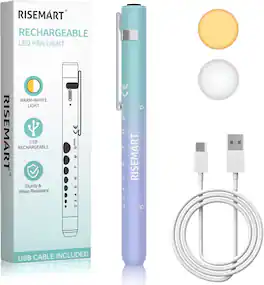 Schertz - USB Rechargeable LED Medical Penlight, Dual Modes, Blue Purple Gradient