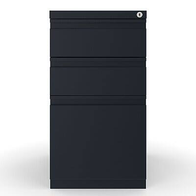 Alt View 1. Staples - 3-Drawer Vertical File Cabinet, Locking, Letter, 19.88"D - Black.