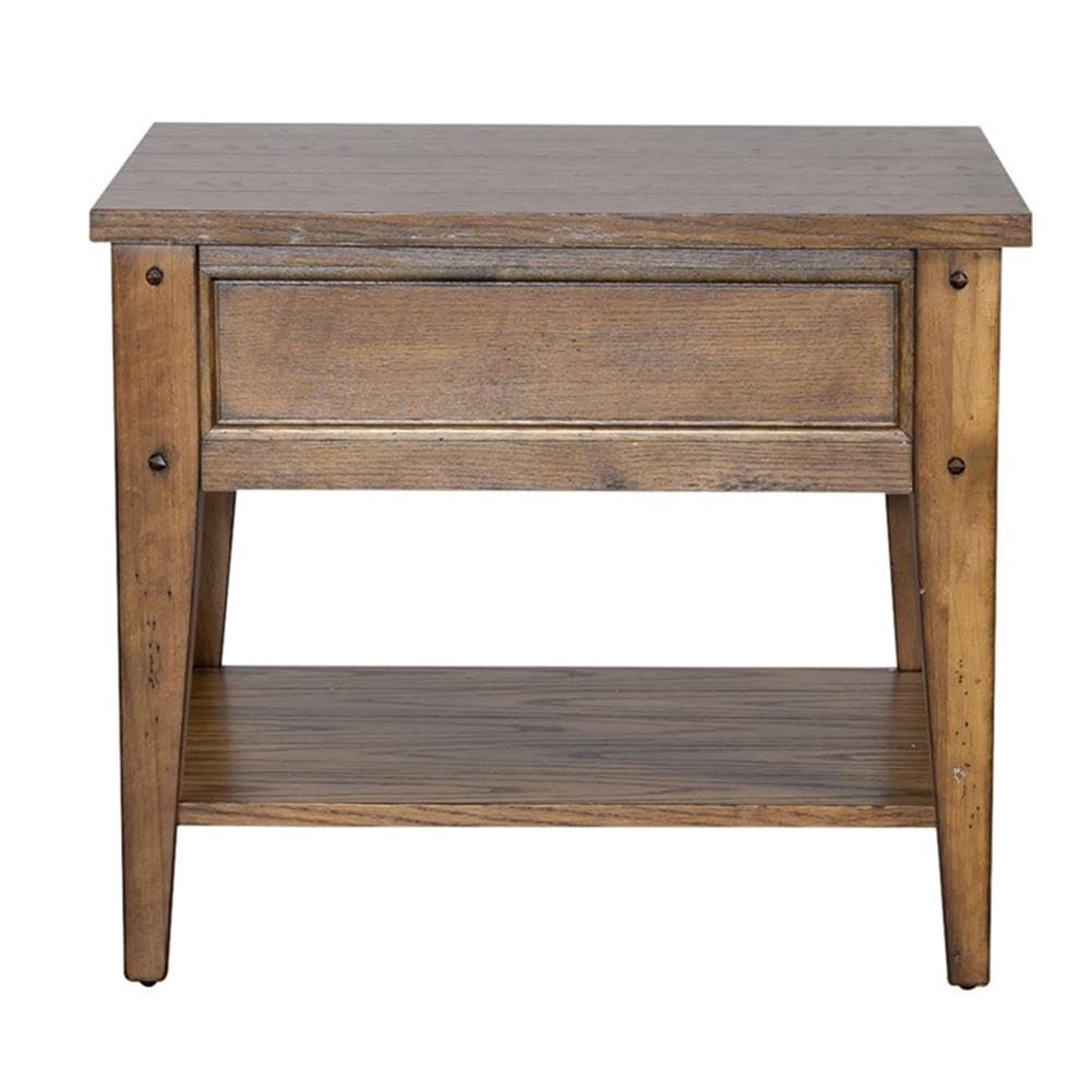 Back. Liberty Furniture Industries - Lake House End Table in Oak - Brown.
