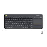 Logitech - K400 Plus TKL Wireless Membrane Keyboard for PC/TV/Laptop/Tablet with Built-in Touchpad - Black